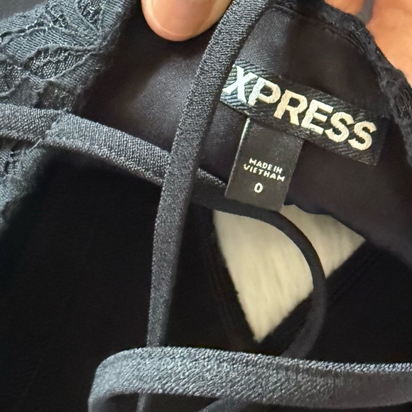 Y2K Express Strappy Black Lace Cutout Bodycon Dress 0 - Picture 10 of 11